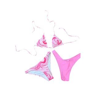 Bikini Set Bundle Size Small Pink Black White Summer Vacation Swimwear